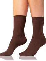 Dámské bavlněné ponožky COTTON RIB SOCKS - BELLINDA - hnědá