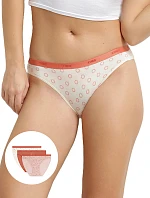 Dámské bavlněné kalhotky 3 ks DIM LES POCKETS COTTON SLIP 3x - DIM - smetanová