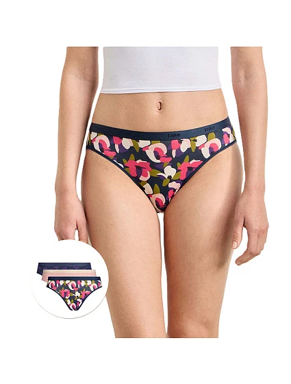 Dámské bavlněné kalhotky 3 ks DIM LES POCKETS COTTON SLIP 3x - DIM - červená Dámské bavlněné kalhotky 3 ks DIM LES POCKETS COTTON SLIP 3x - DIM - červená