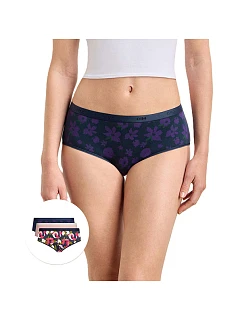 Dámské bavlněné kalhotky 3 ks DIM LES POCKETS COTTON BOXER 3x - DIM - červená