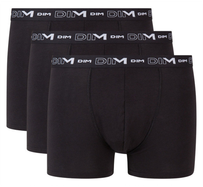 Pánské boxerky 3 ks DIM COTTON STRETCH BOXER 3x - DIM - černá