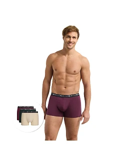 Pánské boxerky 3 ks DIM COTTON STRETCH BOXER 3x - DIM - fialová