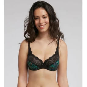 Krajková podprsenka s kosticí PLAYTEX FLOWER ELEGANCE UNDERWIRED BRA - PLAYTEX - černá