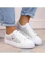 Kožená pohodlná obuv Rieker W RKR641 white