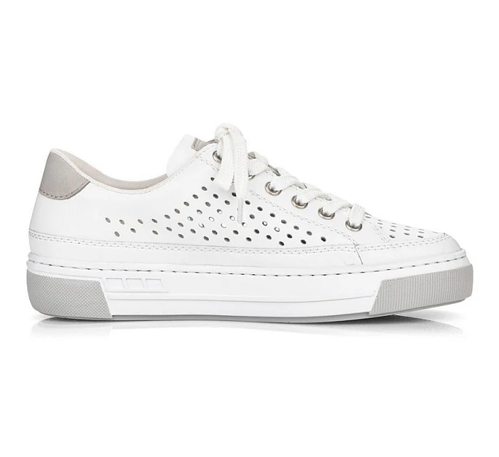 Rieker W RKR642 bílá kožená prolamovaná obuv Rieker W RKR642 bílá kožená prolamovaná obuv