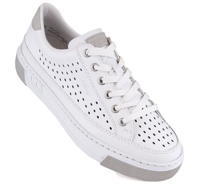 Rieker W RKR642 bílá kožená prolamovaná obuv Rieker W RKR642 bílá kožená prolamovaná obuv