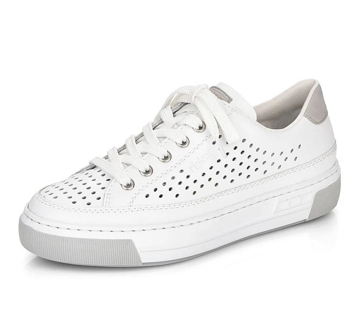 Rieker W RKR642 bílá kožená prolamovaná obuv Rieker W RKR642 bílá kožená prolamovaná obuv
