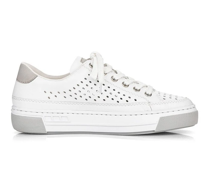 Rieker W RKR642 bílá kožená prolamovaná obuv Rieker W RKR642 bílá kožená prolamovaná obuv