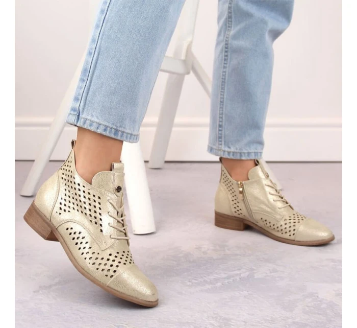 Ažurové boty Potocki W WOL205 zlaté Ažurové boty Potocki W WOL205 zlaté