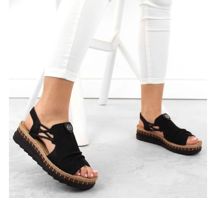 Pohodlné sandály Rieker W RKR677 black Pohodlné sandály Rieker W RKR677 black