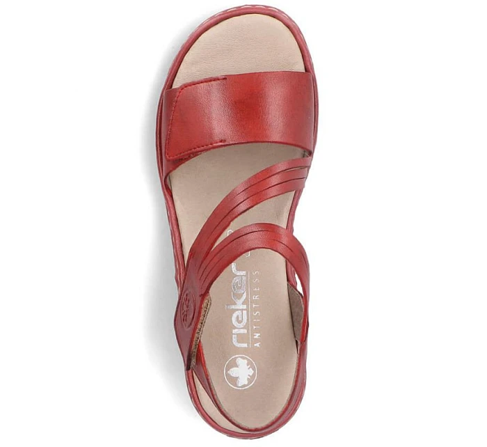 Kožené pohodlné sandály W model 22119032 red - Rieker Kožené pohodlné sandály W model 22119032 red - Rieker