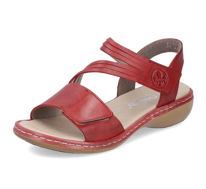 Kožené pohodlné sandály W model 22119032 red - Rieker Kožené pohodlné sandály W model 22119032 red - Rieker
