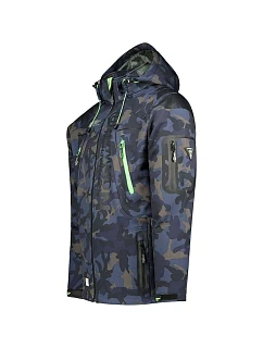 Pánská tmavě modrá softshellová bunda Geographical Norway Techno (WU4549H-GN-NAVY-GREEN)