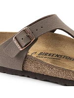 Pánské šedé žabky Birkenstock Gizeh Birko-Flor Nubuck Stone regular wide (43391) dámské