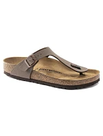 Pánské šedé žabky Birkenstock Gizeh Birko-Flor Nubuck Stone regular wide (43391) dámské