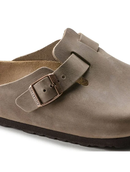 žabky Boston Brown z kůže úzké úzké model 21735776 - Birkenstock
