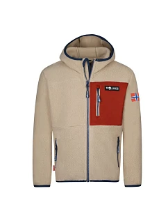 Trollkids Dětská fleecová bunda Aurlandsfjord Bunda na zip s kapucí béžová (466-815)