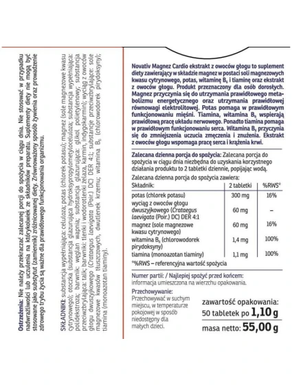 Novativ Magnesium Cardio 50 potahovaných tablet Novativ Magnesium Cardio 50 potahovaných tablet