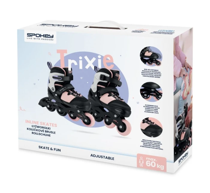Kolečkové brusle Spokey Trixie BK/PK Jr SPK-944676 r. 31-34 Kolečkové brusle Spokey Trixie BK/PK Jr SPK-944676 r. 31-34