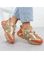 Dámské kožené tenisky béžové a oranžové Goe RR2N4064