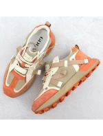Dámské kožené tenisky béžové a oranžové Goe RR2N4064