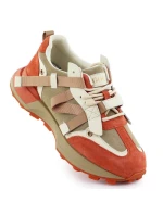 Dámské kožené tenisky béžové a oranžové Goe RR2N4064