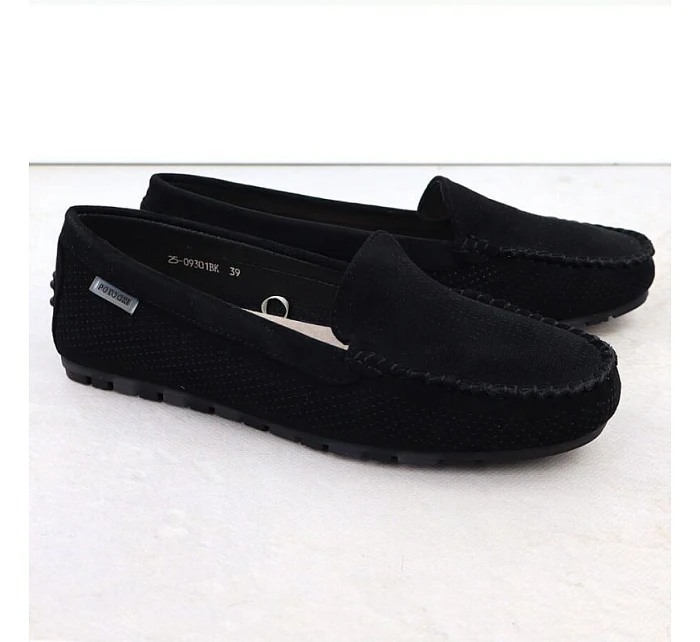 Dámské černé semišové mokasíny polobotky Potocki WL09301 Dámské černé semišové mokasíny polobotky Potocki WL09301