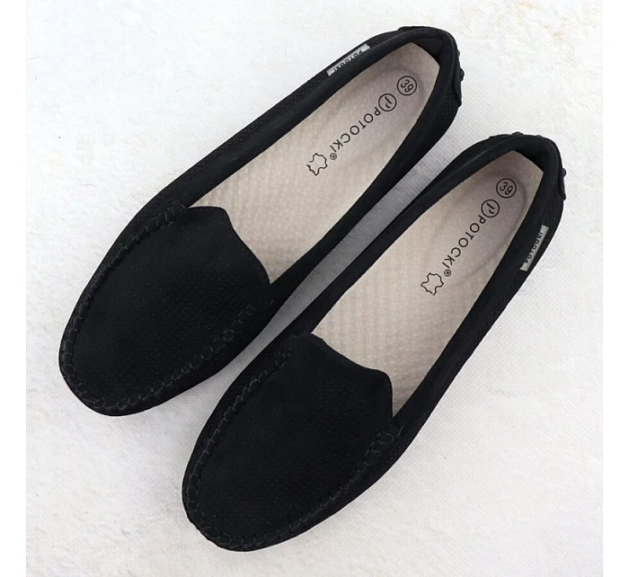 Dámské černé semišové mokasíny polobotky Potocki WL09301 Dámské černé semišové mokasíny polobotky Potocki WL09301