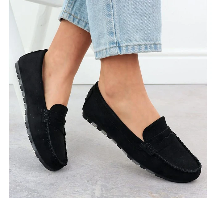 Dámské černé semišové mokasíny polobotky Potocki WL09301 Dámské černé semišové mokasíny polobotky Potocki WL09301