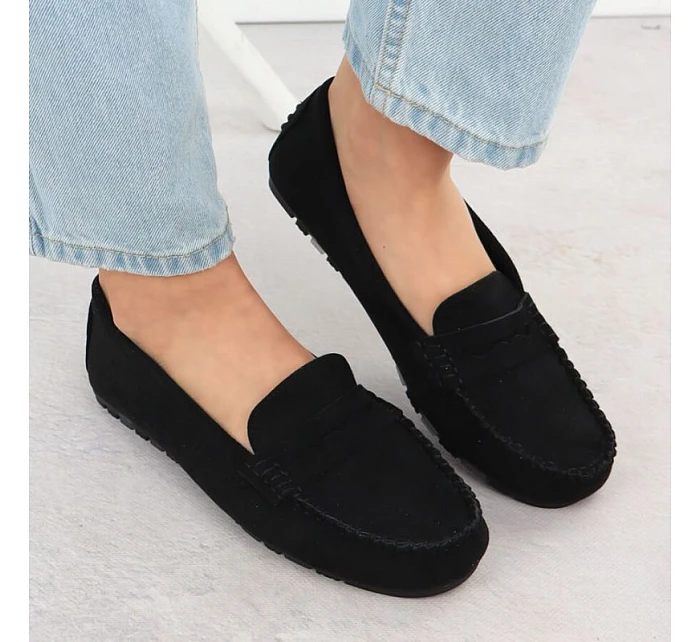 Dámské černé semišové mokasíny polobotky Potocki WL09301 Dámské černé semišové mokasíny polobotky Potocki WL09301