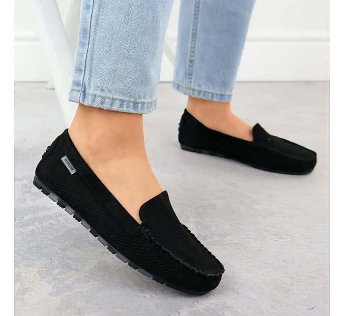Dámské černé semišové mokasíny polobotky Potocki WL09301 Dámské černé semišové mokasíny polobotky Potocki WL09301