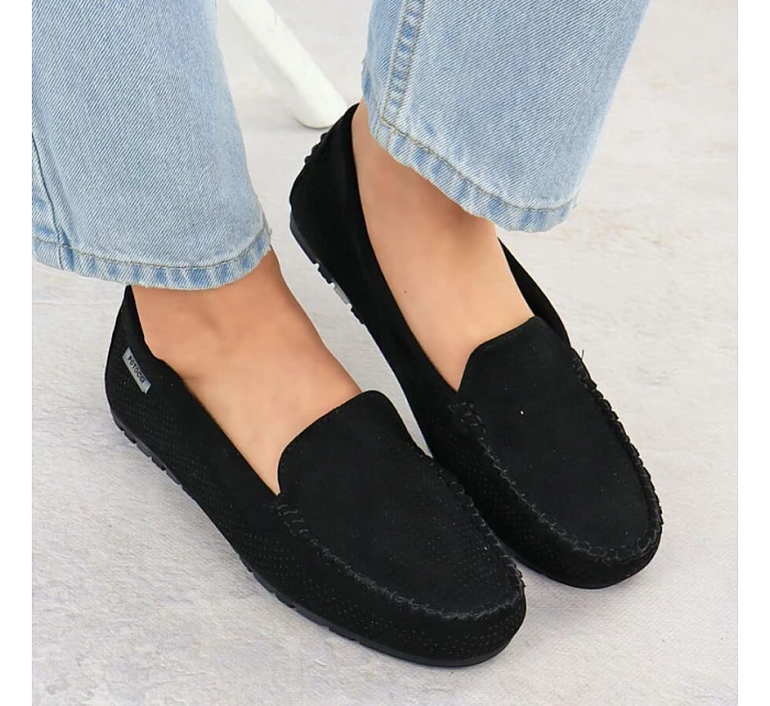 Dámské černé semišové mokasíny polobotky Potocki WL09301 Dámské černé semišové mokasíny polobotky Potocki WL09301