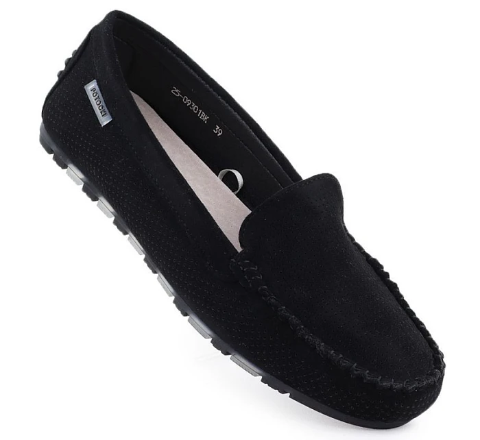 Dámské černé semišové mokasíny polobotky Potocki WL09301 Dámské černé semišové mokasíny polobotky Potocki WL09301