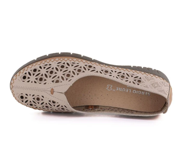 Béžové lodičky na klínku Sergio Leone PB291 Béžové lodičky na klínku Sergio Leone PB291