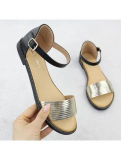 Dámské černo-zlaté sandály Filippo DS6917