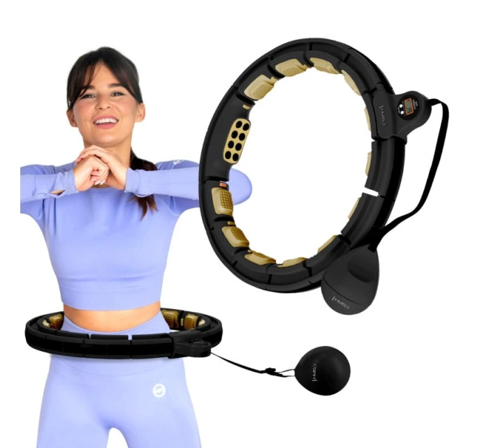 HHM13 NOVÝ HULA HOP ČERNÝ/ZLATÝ S MAGNETY A ZÁVAŽÍM + POČÍTADLO HMS HHM13 NOVÝ HULA HOP ČERNÝ/ZLATÝ S MAGNETY A ZÁVAŽÍM + POČÍTADLO HMS