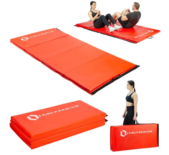 Gymnastická skládací matrace červená 2400x1200x50mm HMS MGS01 Gymnastická skládací matrace červená 2400x1200x50mm HMS MGS01