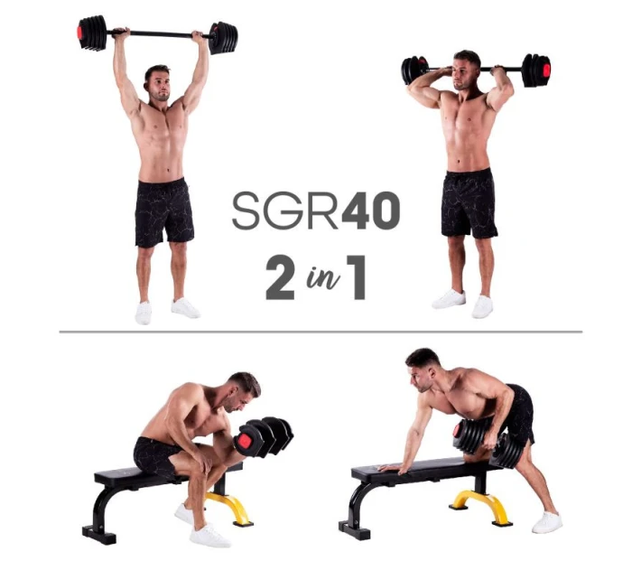 HMS SGR40 PRO SET Nastavitelná sada činek 2v1 43,5 kg HMS SGR40 PRO SET Nastavitelná sada činek 2v1 43,5 kg