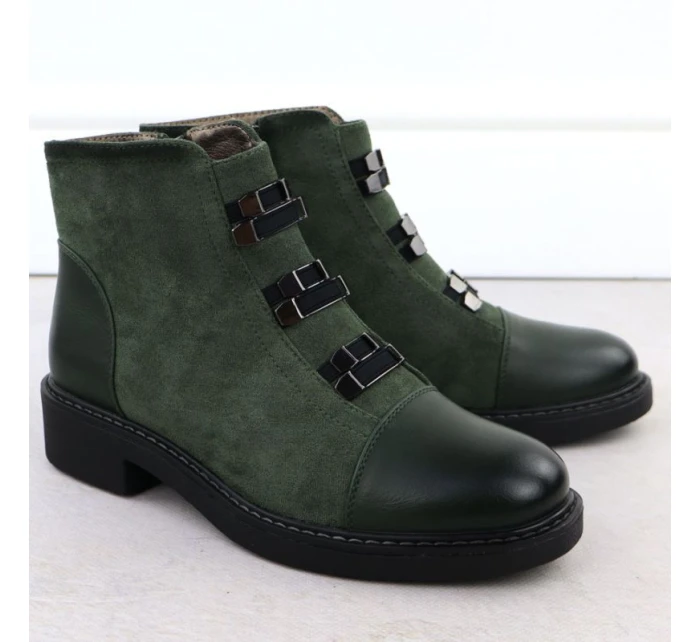 Dámské semišové zateplené boty zelené M.Daszynski SA252-4 Dámské semišové zateplené boty zelené M.Daszynski SA252-4