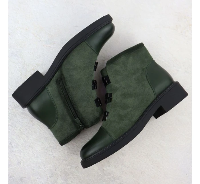 Dámské semišové zateplené boty zelené M.Daszynski SA252-4 Dámské semišové zateplené boty zelené M.Daszynski SA252-4