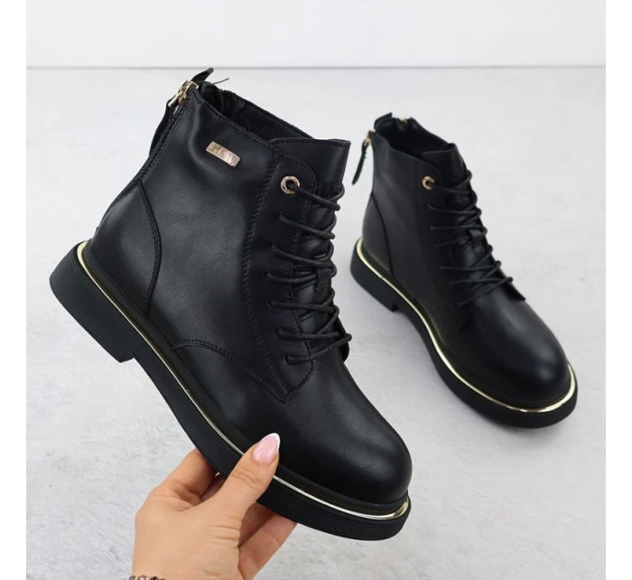 Dámské kožené boty Goe černé SS2N4101 Dámské kožené boty Goe černé SS2N4101