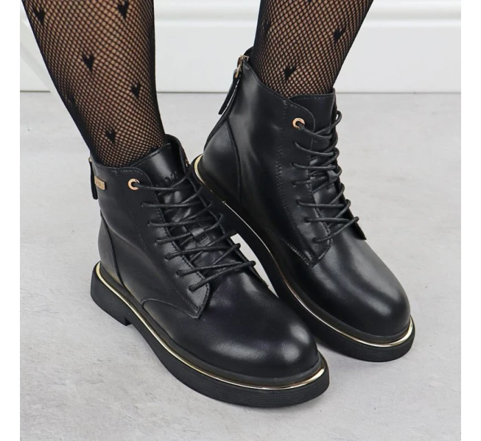 Dámské kožené boty Goe černé SS2N4101 Dámské kožené boty Goe černé SS2N4101