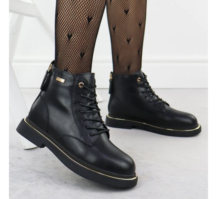 Dámské kožené boty Goe černé SS2N4101 Dámské kožené boty Goe černé SS2N4101