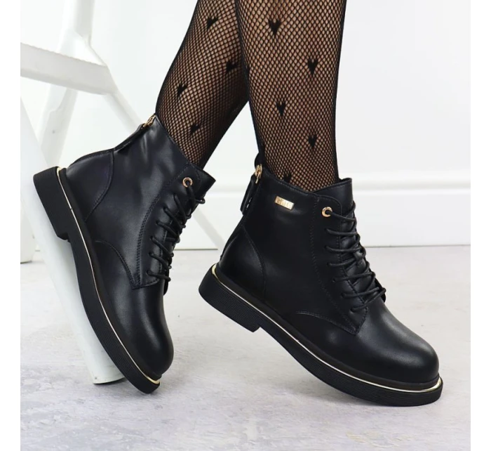 Dámské kožené boty Goe černé SS2N4101 Dámské kožené boty Goe černé SS2N4101