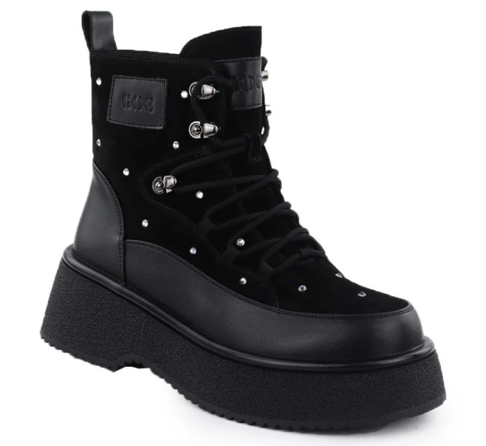 Dámské kožené kozačky na platformě zirconia černé Goe SS2N4140 Dámské kožené kozačky na platformě zirconia černé Goe SS2N4140