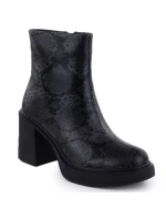 Dámské kožené boty na jehlovém podpatku z hadí kůže černé Goe SS2N4152