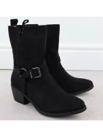 Dámské semišové kovbojské boty černé M.Daszynski model 21905629 - M. Daszyński