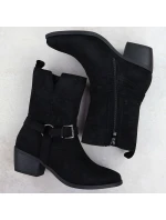 Dámské semišové kovbojské boty černé M.Daszynski model 21905629 - M. Daszyński