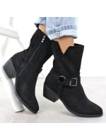 Dámské semišové kovbojské boty černé M.Daszynski model 21905629 - M. Daszyński