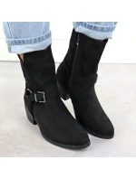 Dámské semišové kovbojské boty černé M.Daszynski model 21905629 - M. Daszyński